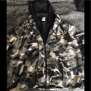 Camo Windbreaker w/ Hoodie